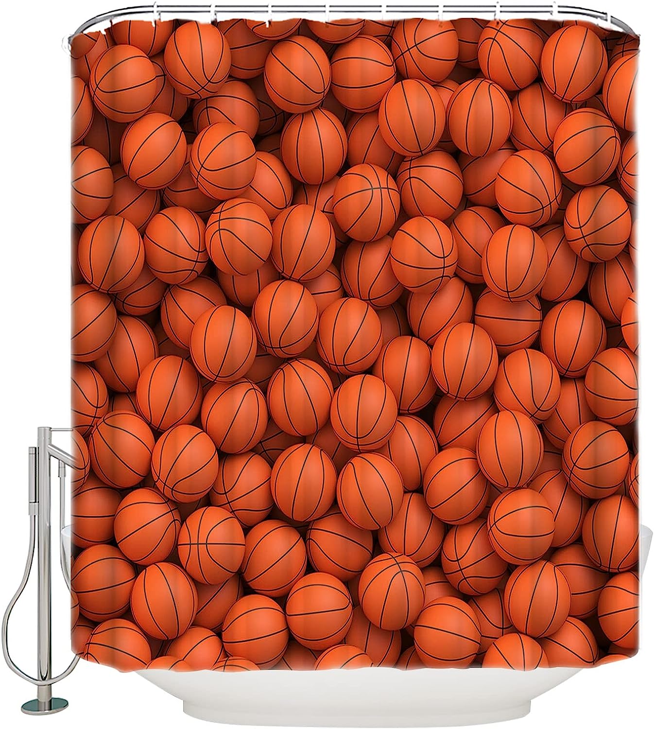 Baseball Stripes Shower Curtain For A Sporty Bathroom Decor
