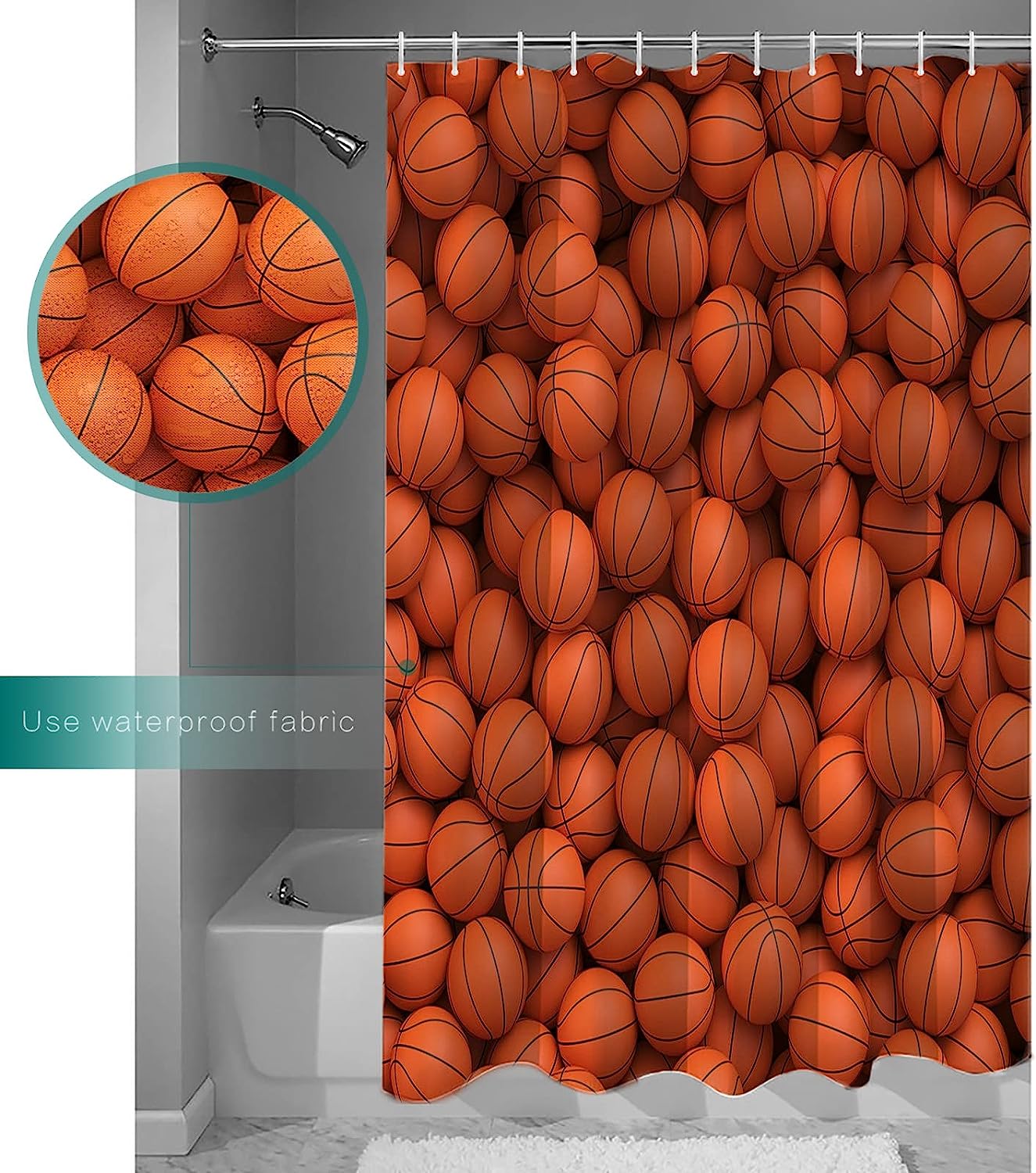 Baseball Stripes Shower Curtain For A Sporty Bathroom Decor - Image 3