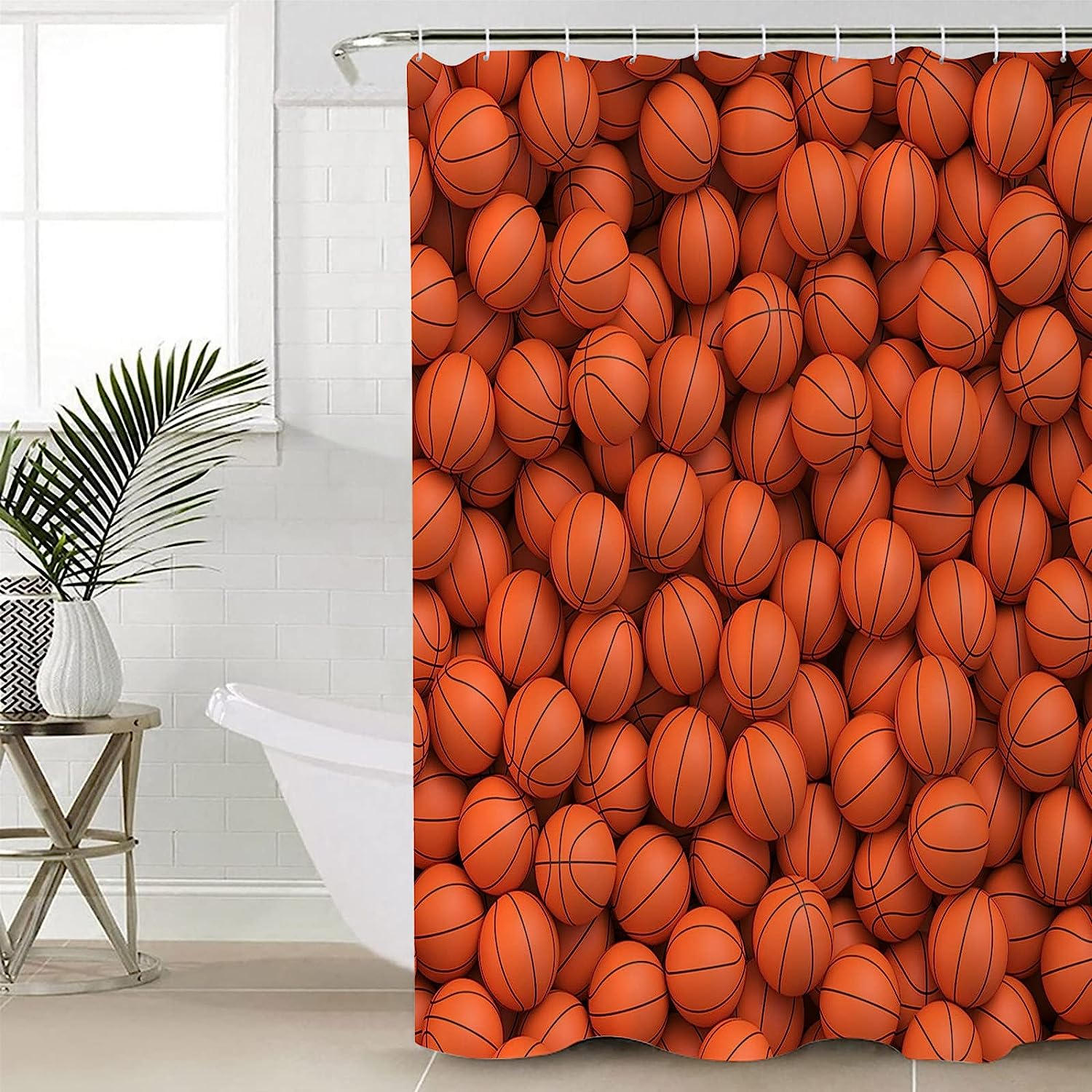 Baseball Stripes Shower Curtain For A Sporty Bathroom Decor - Image 4