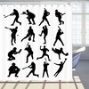 Baseball Training Posture Print Shower Curtain- Bathroom Decor Fabric