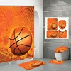 Basketball Ball Print Shower Curtain- Sports Themed Bathroom Decor