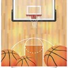 Basketball Court Couple Shower Curtain For Bathroom, Brown