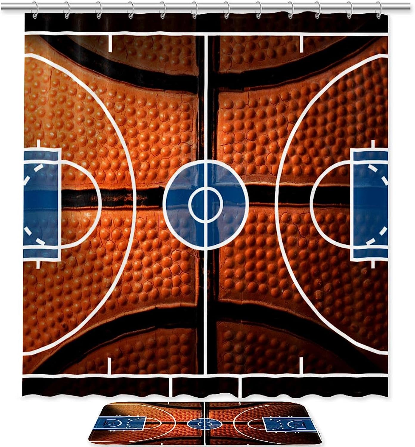 Basketball Court Design Shower Curtain for Sport Lovers