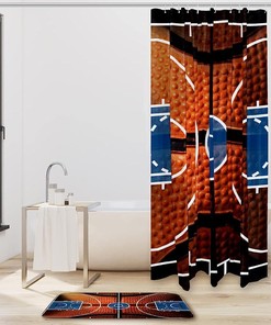 Basketball Court Design Shower Curtain for Sport Lovers