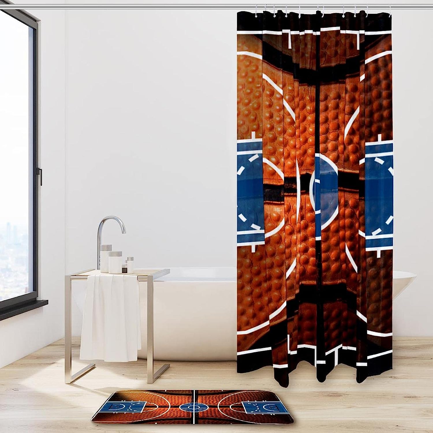 Basketball Court Design Shower Curtain for Sport Lovers