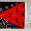 Basketball Court Patchwork Shower Curtain- Modern Sports Game Themed Waterproof Curtain