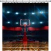 Basketball Court Shower Curtain With Sports Arena And Hoop Rim Print 