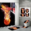 Basketball Football Baseball Playground Shower Curtain- Sports Game Themed Bathroom Decor