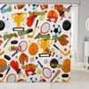 Basketball Gifts And Decor- Football Baseball Room Decor Bath Curtain For Sports Themed Bathroom