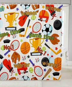 Basketball Gifts And Decor- Football Baseball Room Decor Bath Curtain For Sports Themed Bathroom