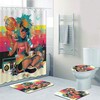 Basketball Girl with Music Headset Shower Curtain for Sporty Bathroom Decor