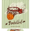 Basketball In Basket - Waterproof Sports Shower Curtain For Bathroom