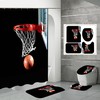 Basketball Pattern Bathroom Shower Curtain for Sports Fans 