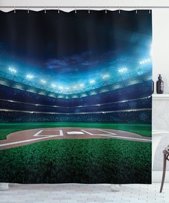 Basketball Player Jumps Print Shower Curtain to Add Sporty Touch to Bathroom 