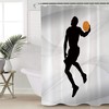 Basketball Player Silhouette Shower Curtain for Sports Bathroom Decor