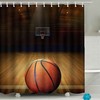Basketball Shower Curtain For Boy Gym Theme Sports Bathroom - Perfect For The Sports Fan