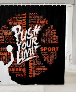 Basketball Shower Curtain For Teens With Balls Player For Bathroom Decor