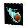 Basketball Shower Curtain With Turquoise Flames - Sports Gift For Boys Or Girls #210