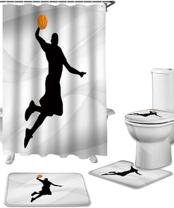 Basketball Silhouette Player At Home Shower Curtain