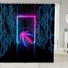 Basketball Space Honeycomb Geometric Shower Curtain, Modern Sports Bathroom Decor