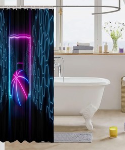 Basketball Space Honeycomb Geometric Shower Curtain, Modern Sports Bathroom Decor