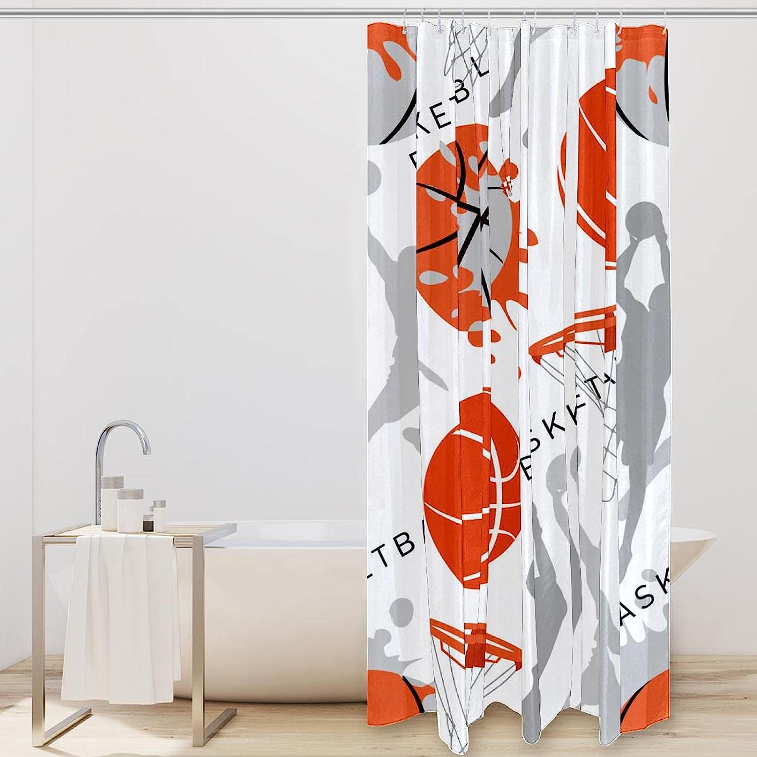 Basketball Sports Shower Curtain For Bathroom Decor - Image 2