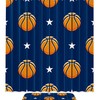 Basketball Stars Pattern Stripe Waterproof Shower Curtain For Sports Bathroom