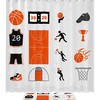 Basketball Symbols Waterproof Shower Curtain For Decorative Bathroom
