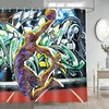Basketball Theme Shower Curtain With Athlete Slam Dunking Basketball Hippie Funny Birthday Gift Bathroom Curtains