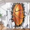 Basketball Wall Shower Curtain For Bathroom - Waterproof Bath Accessories For Basketball Fans