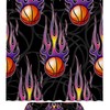 Basketball with Fire Waterproof Shower Curtain for Sporty Bathroom 