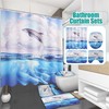 Bath Curtain With Dolphins - Waterproof Bathroom Decor For Ocean Lovers