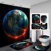 Bath Mats And Shower Curtain Set With Sun Design - Brighten Up Your Bathroom