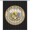 Bath Shower Curtain With Coat Of Arms Of Hawaii - Waterproof Fabrics