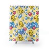 Bath Time Rubber Ducky Shower Curtain in Bubble Print
