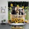 Bathe Cow Sunflower Shower Curtain Rustic Farmhouse Bathroom Accessories
