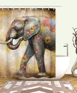 Bathe in Blooms with Flamingo Shower Curtain for Tropical Pink Bird Bathroom Decor