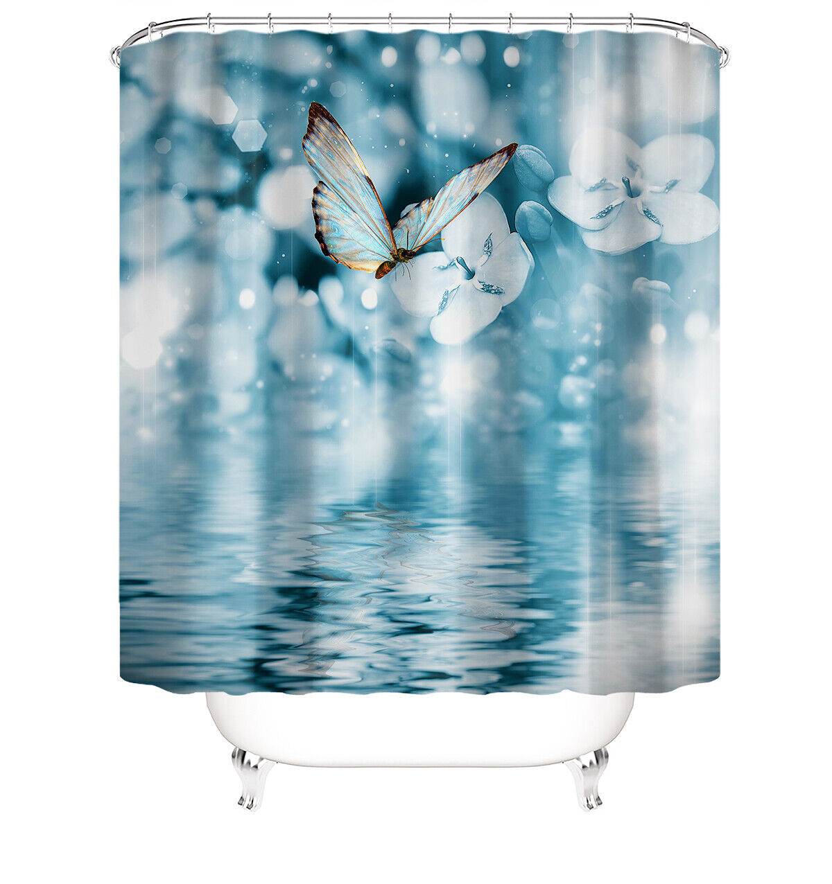 Bathroom Accessories Sets With Butterfly Shower Curtains - Great For Complete Bathroom Decor - Image 2