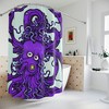 Bathroom Curtain with Purple Octopus AI Art Design Outer Space Print