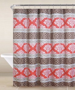 Bathroom Decor With Geometric Design Shower Curtain Made Of 100% Royal Material For Bathrooms