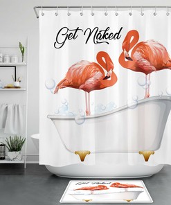 Bathtub Bubble Bath Flamingo Shower Curtain For Cute And Fun Bathroom Decor