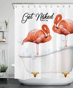 Bathtub Bubble Bath Flamingo Shower Curtain For Cute And Fun Bathroom Decor