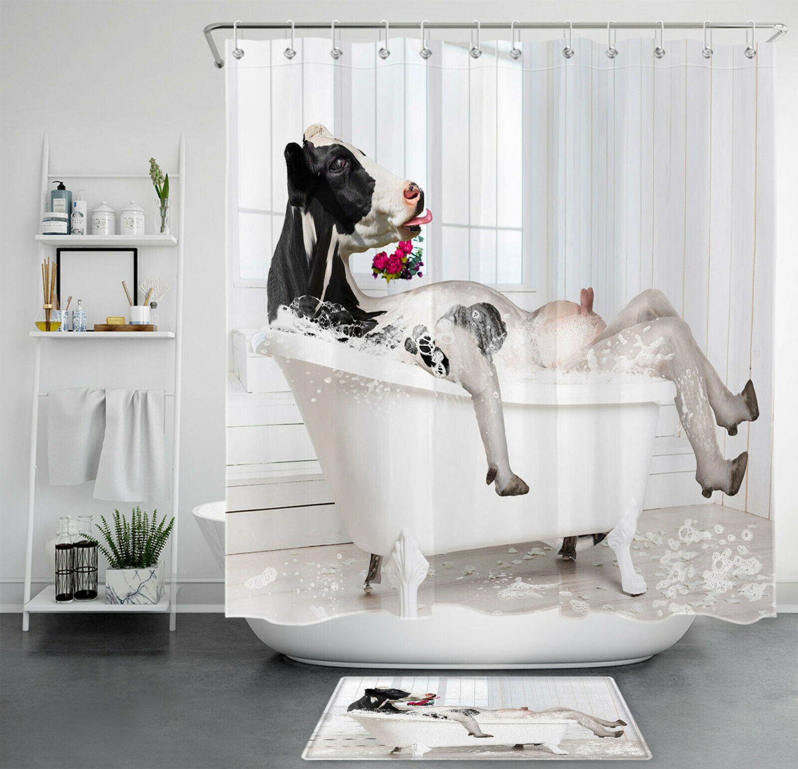 Bathtub Bubble Bath Shower Curtain - Farmhouse Bathroom Decor With Cute Design