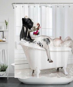 Bathtub Bubble Bath Shower Curtain - Farmhouse Bathroom Decor With Cute Design