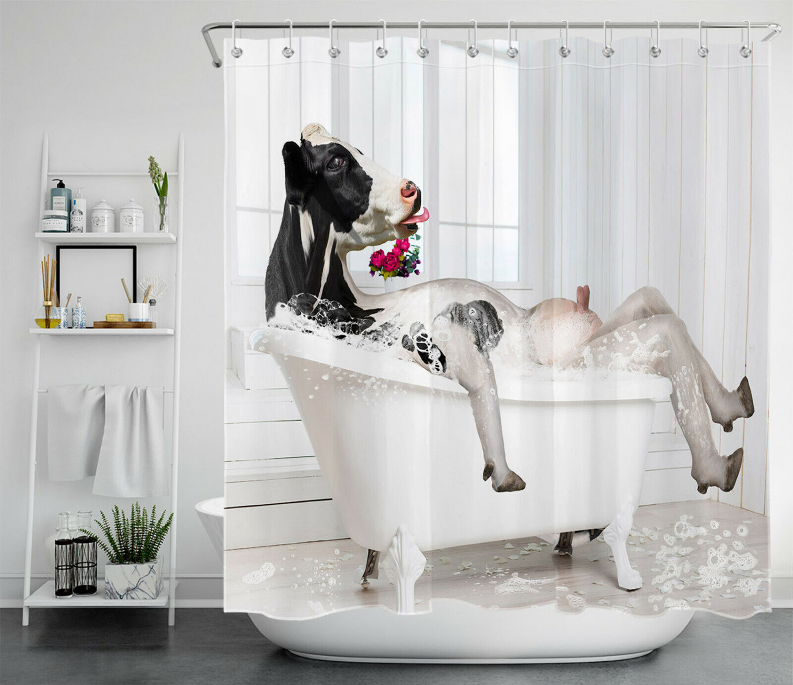 Bathtub Bubble Bath Shower Curtain - Farmhouse Bathroom Decor With Cute Design