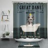 Bathtub Bubble Funny Pet Dog Great Dane Shower Curtain Bathroom Accessory