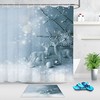 Baubles And Snowflakes Shower Curtain - Deer Statue Bathroom Decor