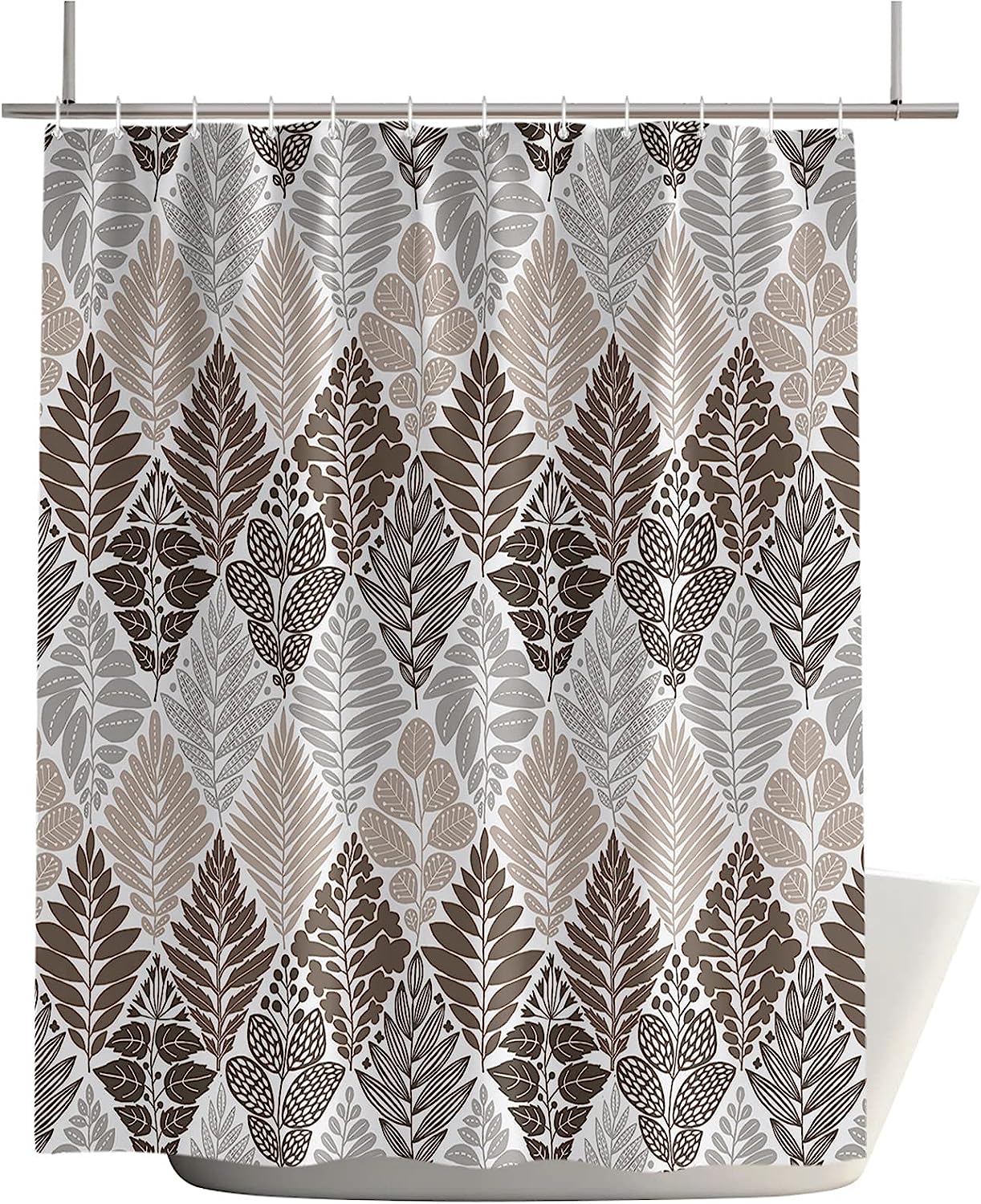 Bay Leaf Palm Leaves Seamless Style Spring Botanical Fabric Shower Curtain