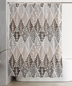 Bay Leaf Palm Leaves Seamless Style Spring Botanical Fabric Shower Curtain