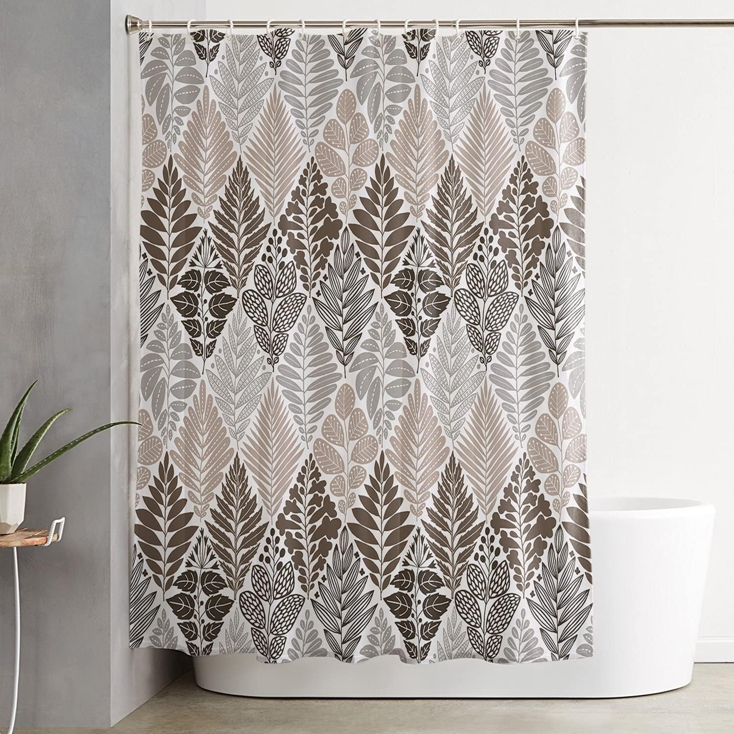 Bay Leaf Palm Leaves Seamless Style Spring Botanical Fabric Shower Curtain